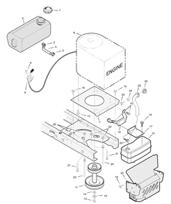 Engine Mount Diagram and Parts List for 385015X50B 2004 Briggs and Stratton Lawn Tractor